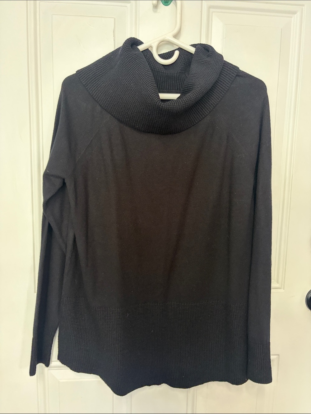 Cyrus Black Ribbed Cowl Neck Sweater